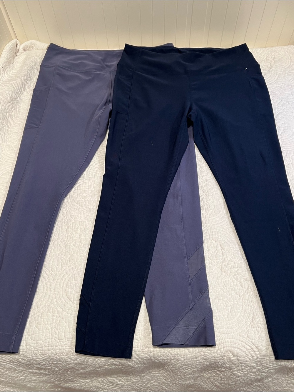2 Pair NWOT Mondetta Mesh Performance Leggings | Periwinkle & Navy | XL Pockets - Picture 6 of 12